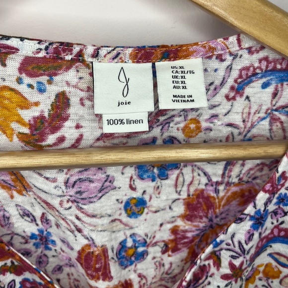 100% Linen Floral Top - Picture 4 of 5